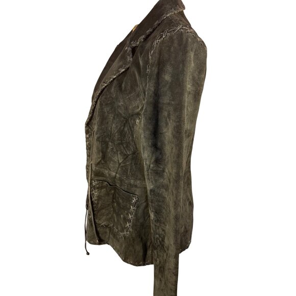 Vtg Black Suede Jacket For Joseph, M Handcrafted Look Lace-Up Front Tailored Fit - Picture 6 of 14